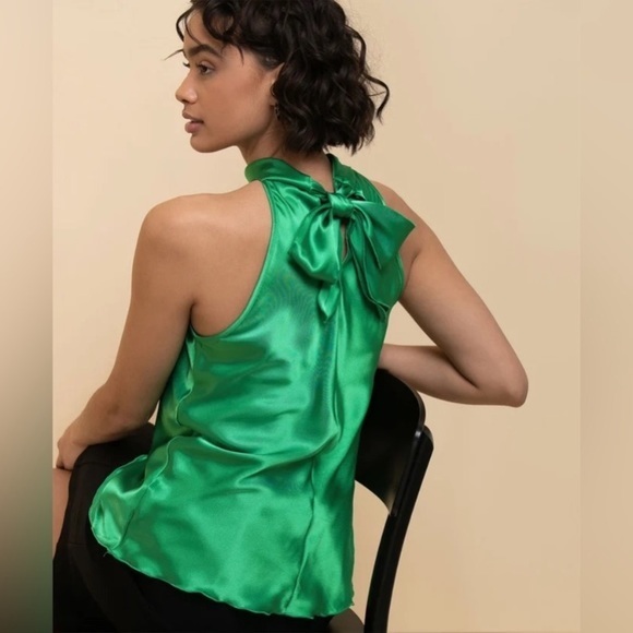 Tash + Sophie Satin High Neck Halter Blouse - Picture 2 of 8